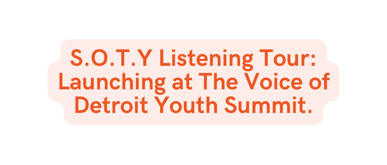 S O T Y Listening Tour Launching at The Voice of Detroit Youth Summit